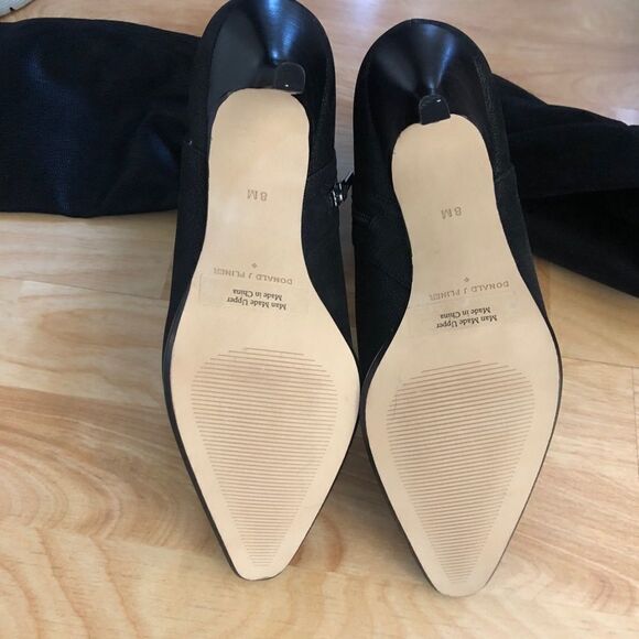 Donald J Pliner Black Suede Knee High Lola Boots, Size 8M New Without Box - Picture 6 of 9